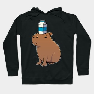 Capybara with Milk on its head Hoodie